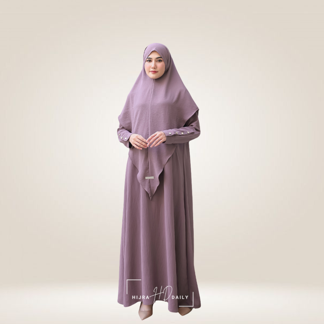 HIJRA STORIES Alma Series 2 Abaya Set Khimar Bergo Instan Muslimah Syari + Free Gift
